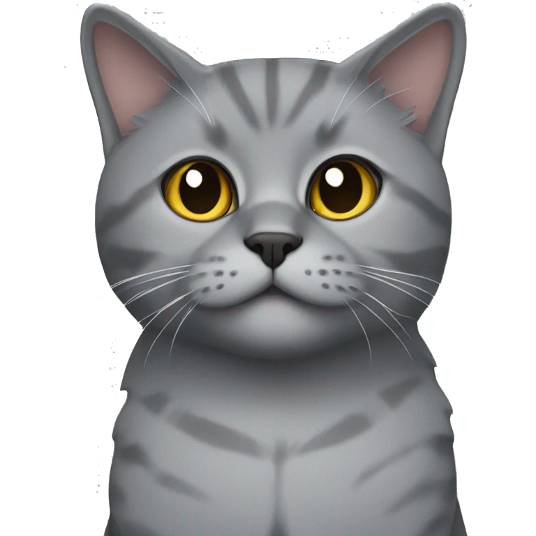 Grey British cat in a plaid emoji