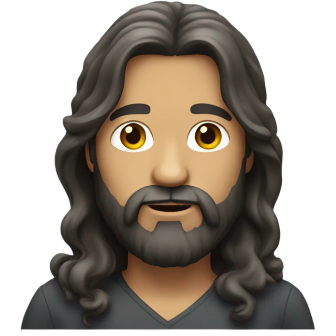 long haired man with beard emoji