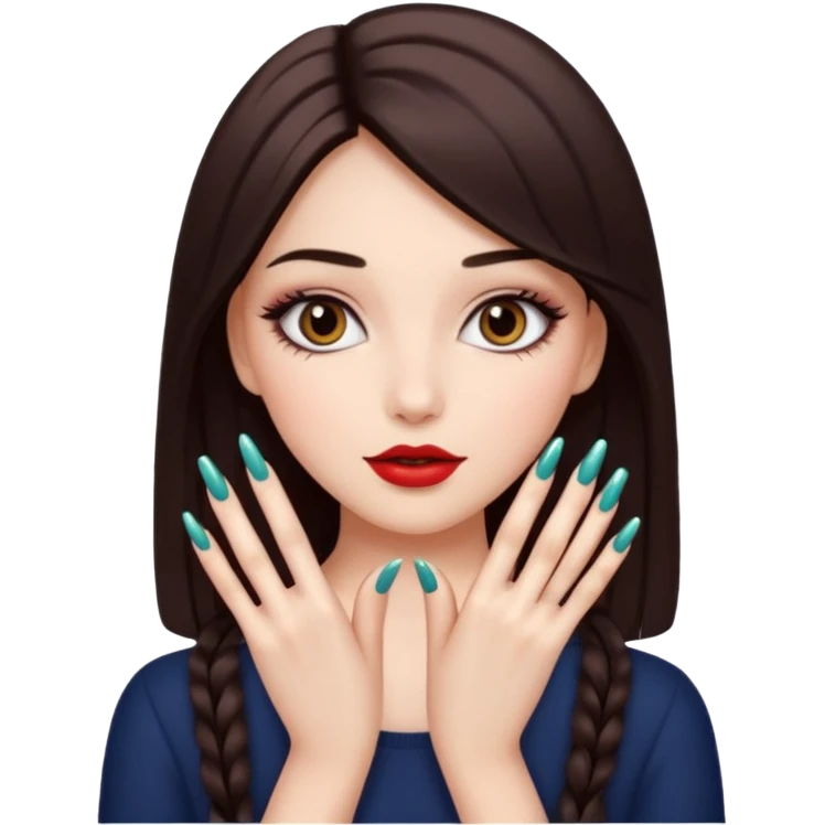 face girl with nails and cute make up  emoji