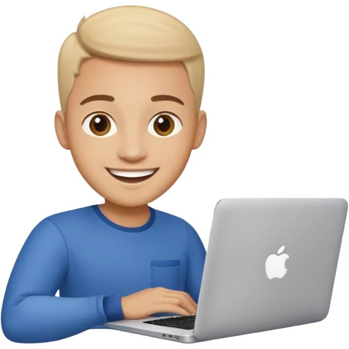 happy Graphic designer whit a MacBook emoji