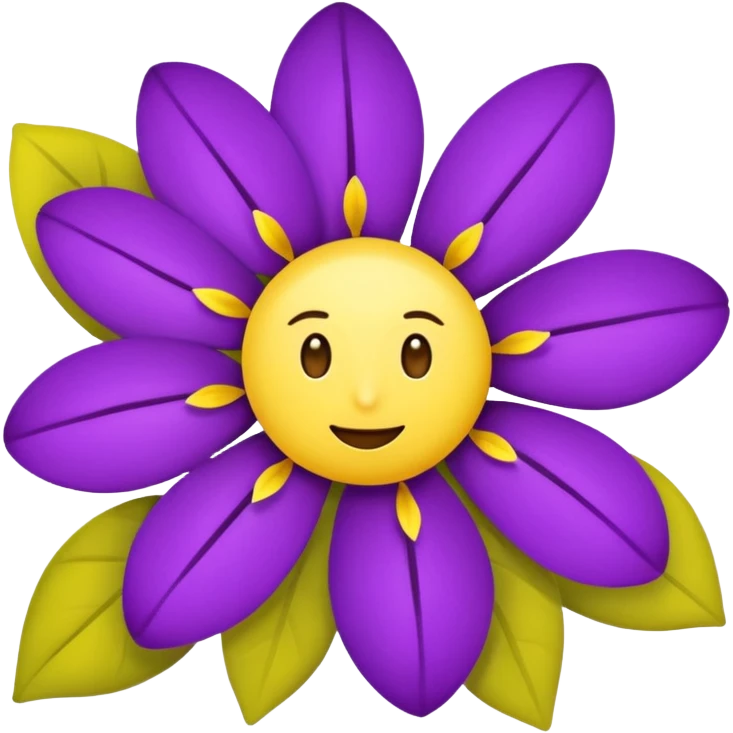 Flowers and emojis with purple and lemon yellow combo  emoji