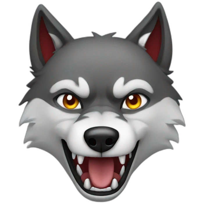 Evil wolf emoji