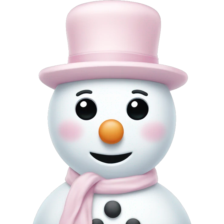 Pastel pink and white snowman emoji