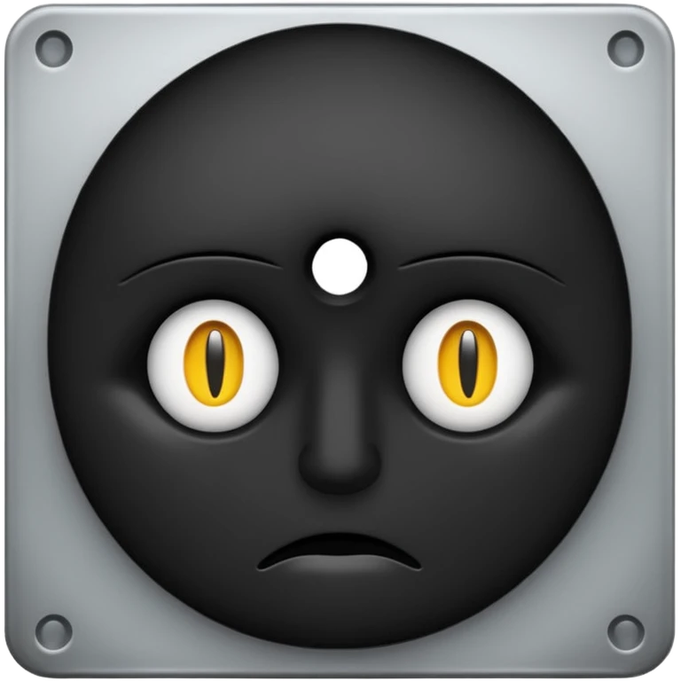 Minimal emoji, single eye made of black metal, pupil replaced by a solid metal number 8, restrained gothic symbolism, avant-garde minimalism, no glow, no neon, flat emoji style, centered, transparent background emoji