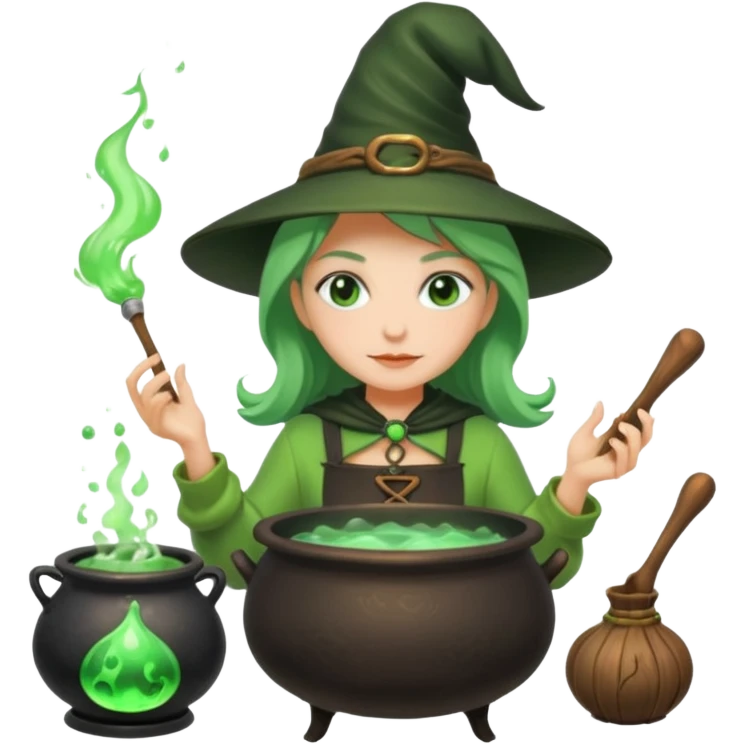 green witch cooking potion emoji