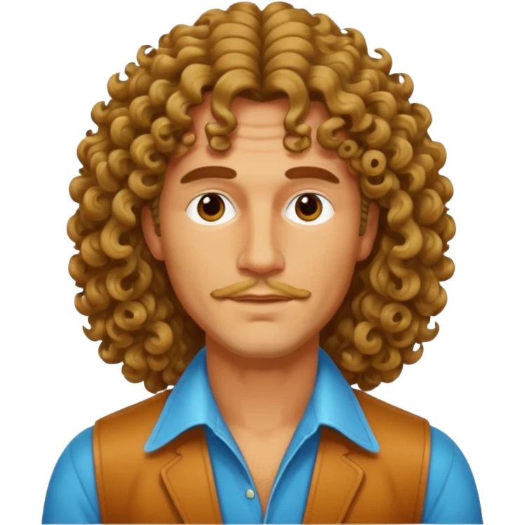 70s 80s men with long curly hair style  emoji