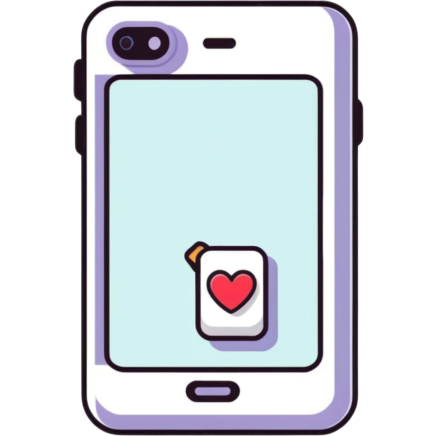 phone with an Instagram-like heart notification popping out emoji