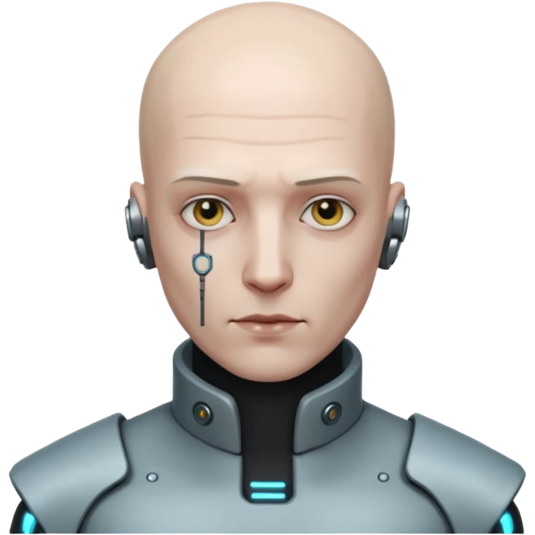 cyberpunk man whihout hair emoji