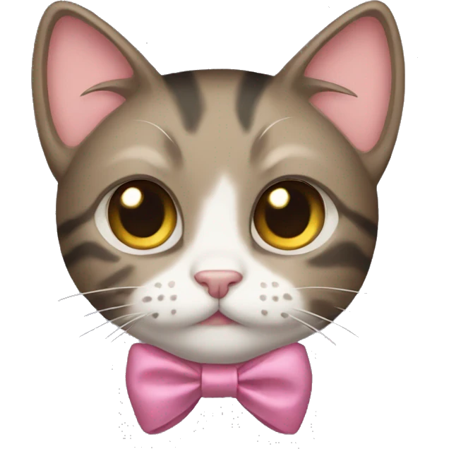 Kitty cat wearing a bow emoji