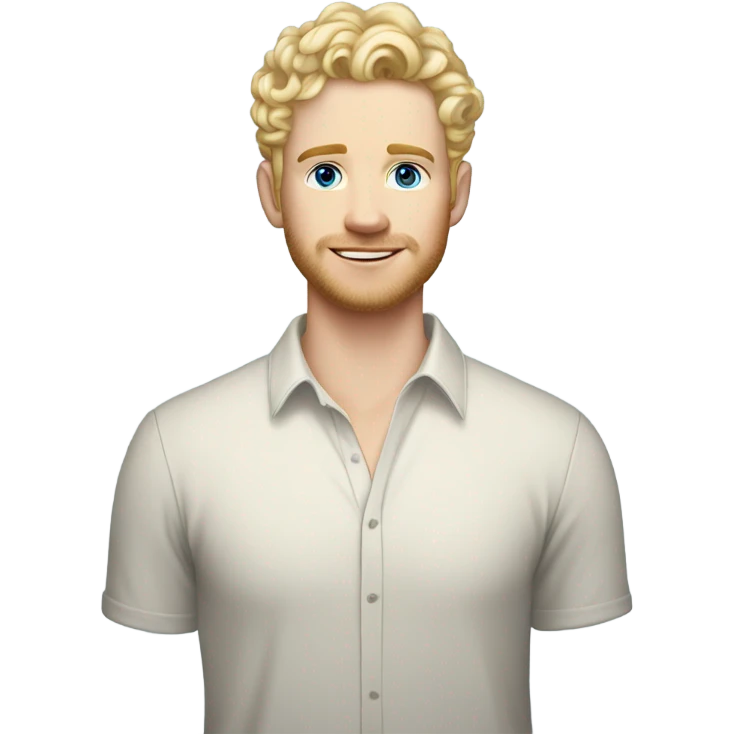 full body light curl blonde 30yo man blue eyed pale skin emoji
