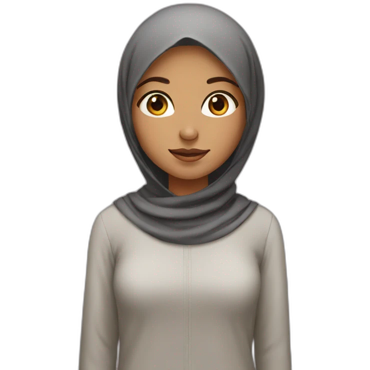Muslim girl with brown hair emoji