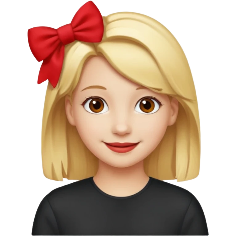  girl with blonde hair and red color hairclip emoji
