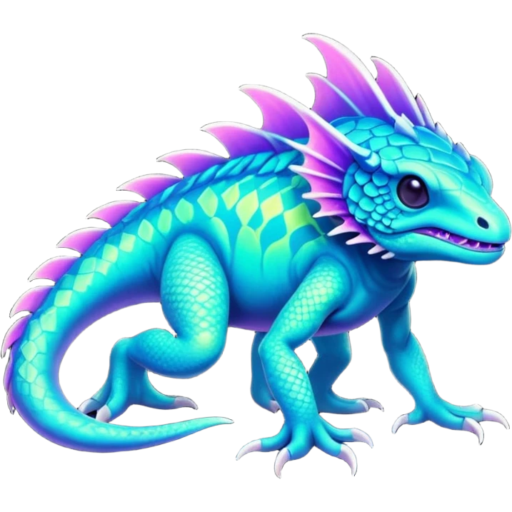 Tropical futuristic lush neon Fionbri-Vernid-creature (full body) emoji