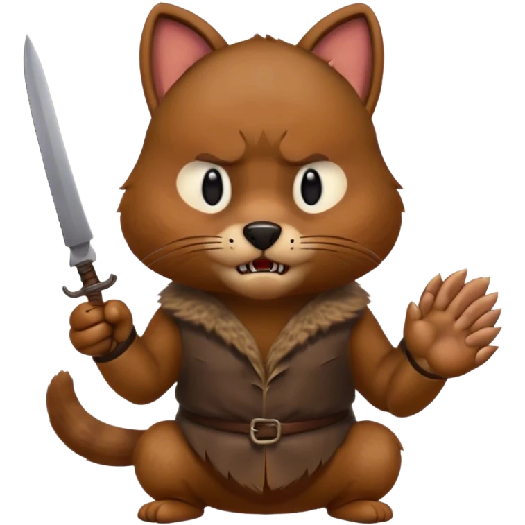 An angry cuyo with a knife in its paw  emoji