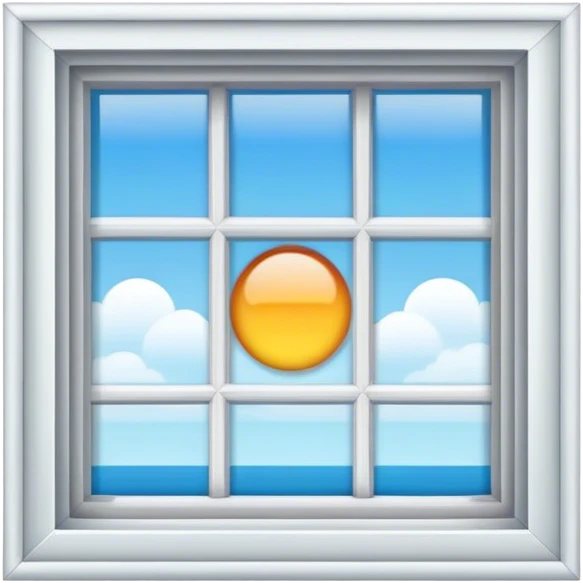 The sun is shining outside the window emoji