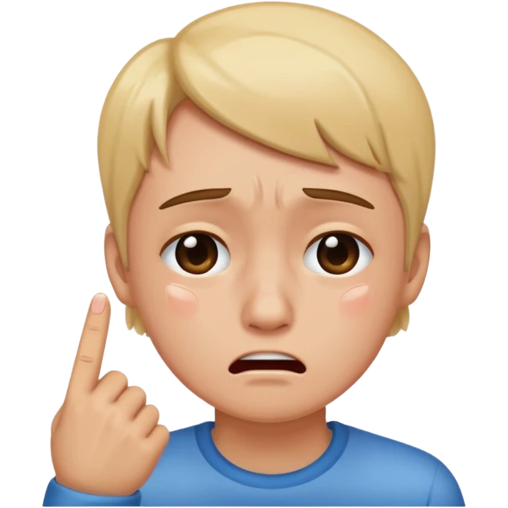Pointing while crying  emoji
