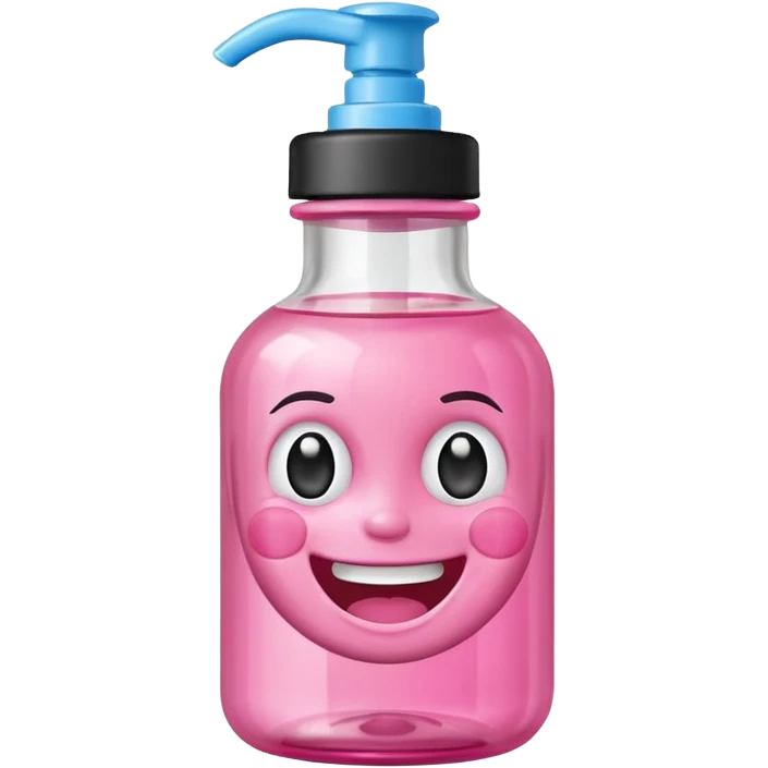 Smiling freaky baby oil bottle pink emoji