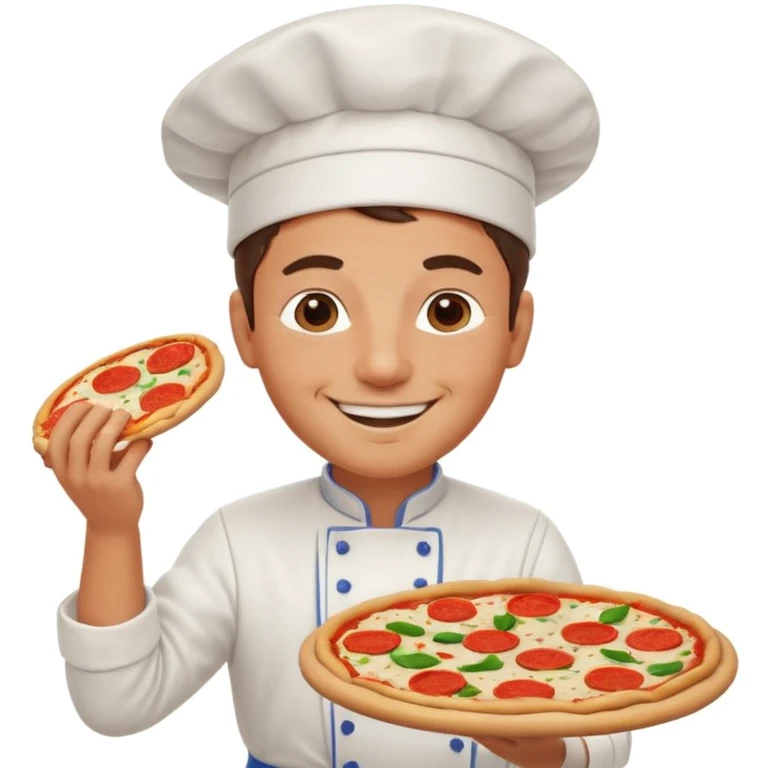 smiling Italian chef spinning pizza dough emoji