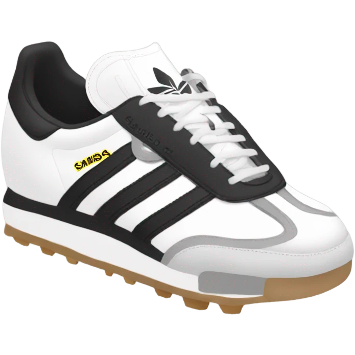 Adidas black and white sambas emoji