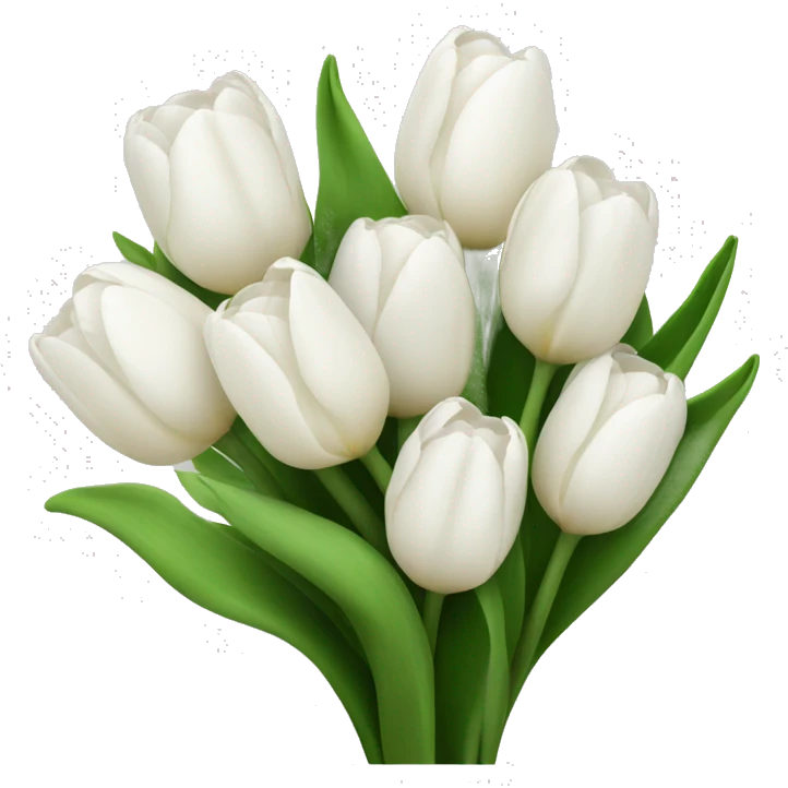 white tulip bouquet  emoji