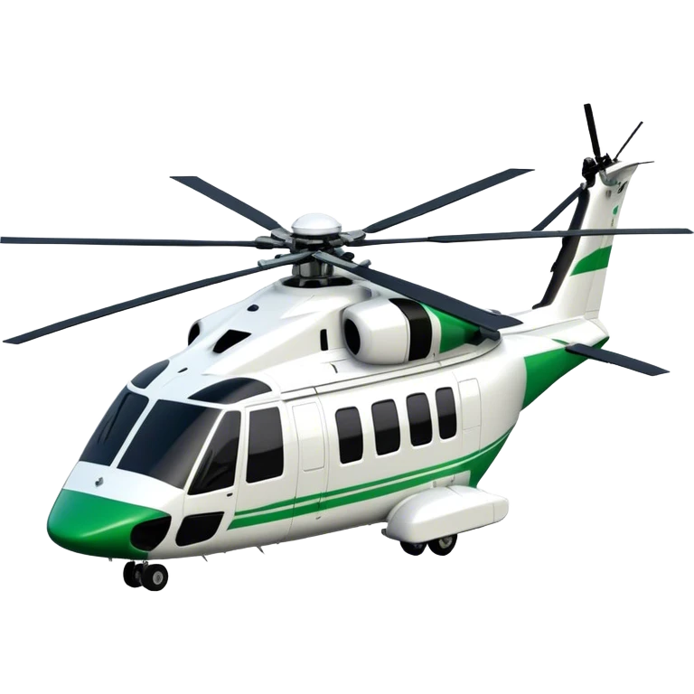 AgustaWestland AW139 - Leonardo (Model Year: 2022) (Iconic colour: White with green accents) emoji