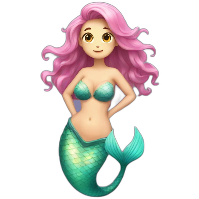 fullbody mermaid shellbra cleavage cute adorable nice emote emoji