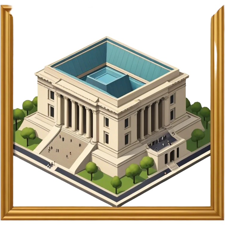 the met museum new york city, isometric exterior view emoji