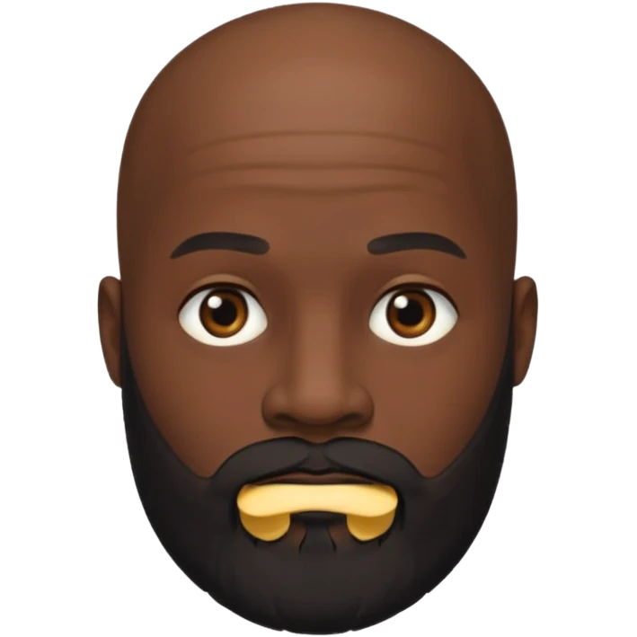 Black bald head beard emoji