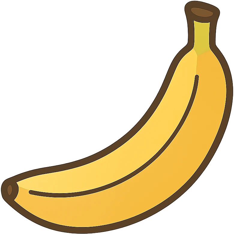flat toon style banana emoji