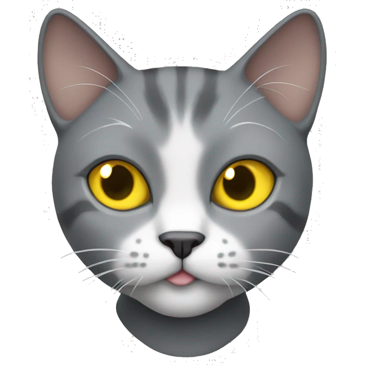 Grey European cat with yellow eyes full body emoji