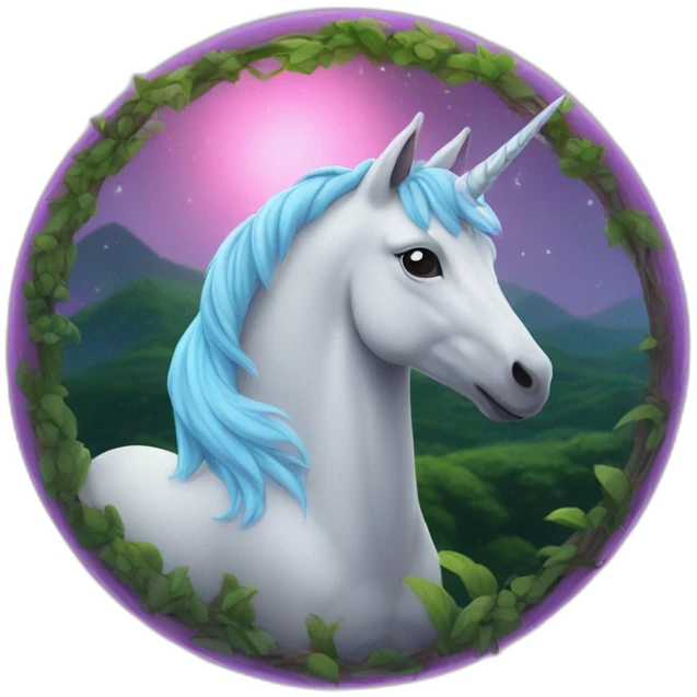 Licorne leva néon  emoji