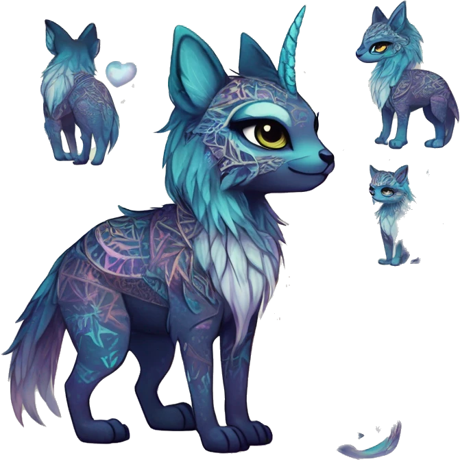 cute Kawaii edgy ethereal shy epic fantasy animal fursona Fionbri creature by griffsnuff & LiLaiRa & Falvie with exotic colors with intricate patterns full body emoji