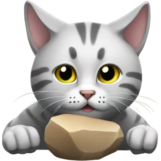 Cat eating rocks emoji
