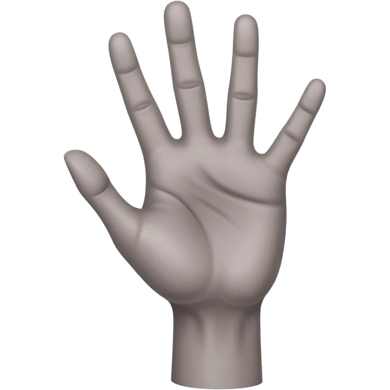 front angle view of a grey colored arm and 5-fingered hand reaching out emoji