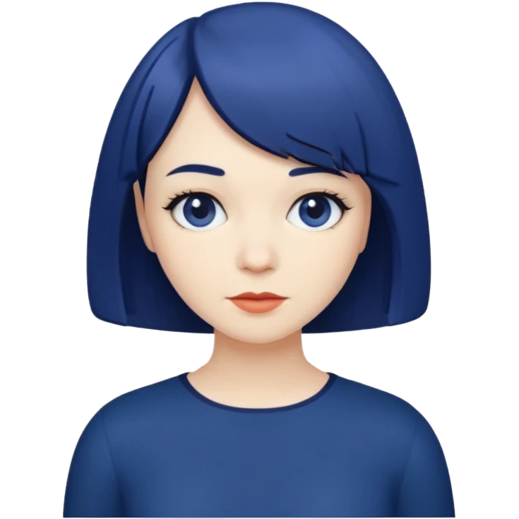 short navy blue bob emoji