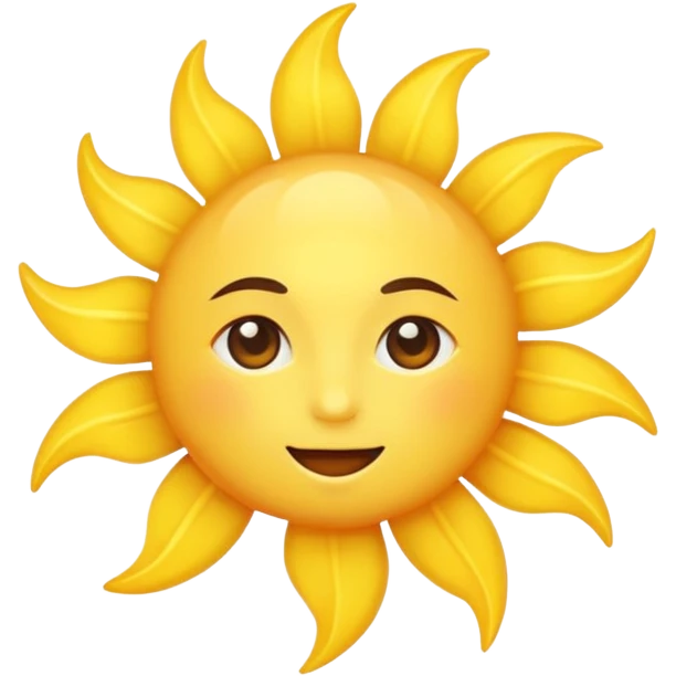 no facial features (no eyes, no mouth, no nose),a yellow sun, bright and shining emoji