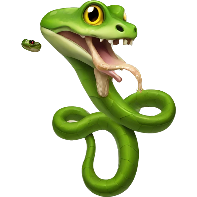 snake eating a frog emoji
