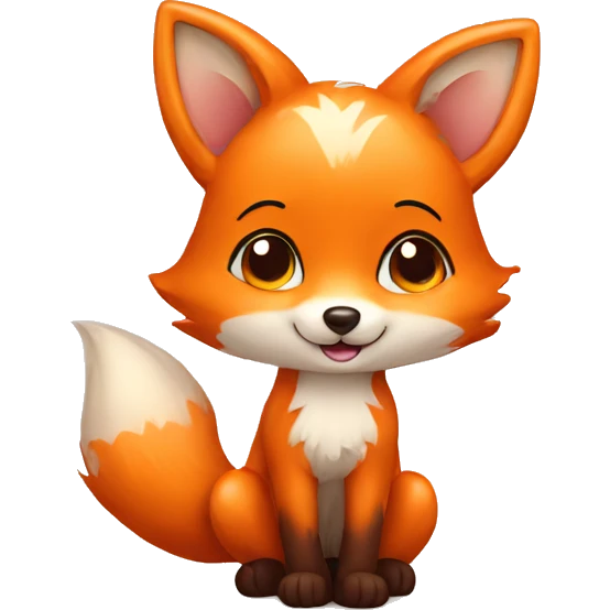 cute fox with heart emoji