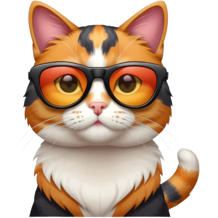 Calico Cat with sunglasses emoji