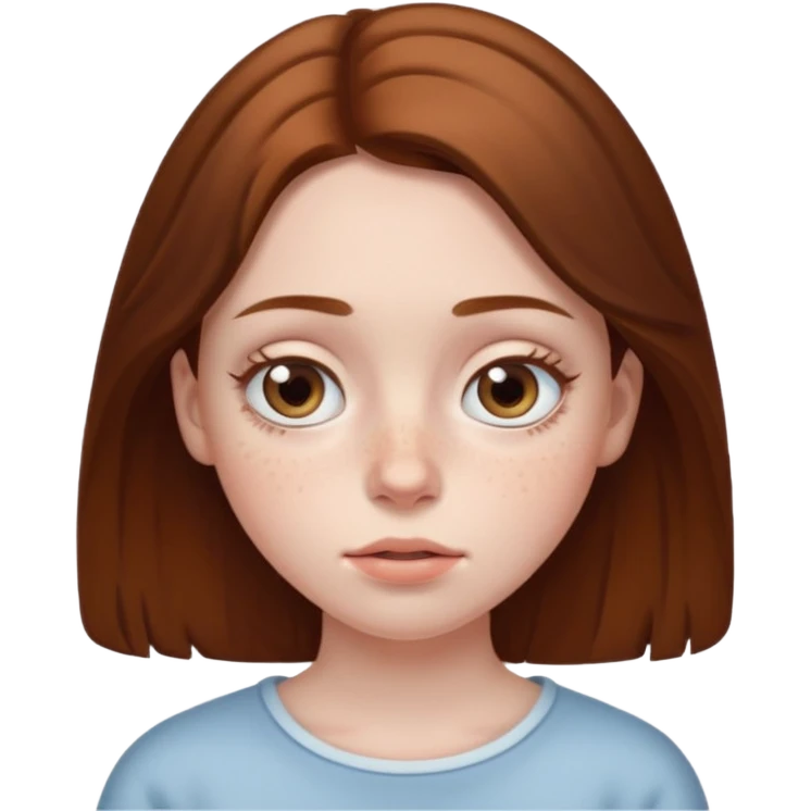 brown haired girl puffy swollen eyes emoji