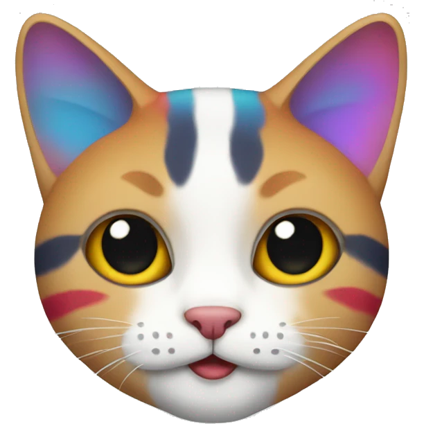 multi color cat emoji
