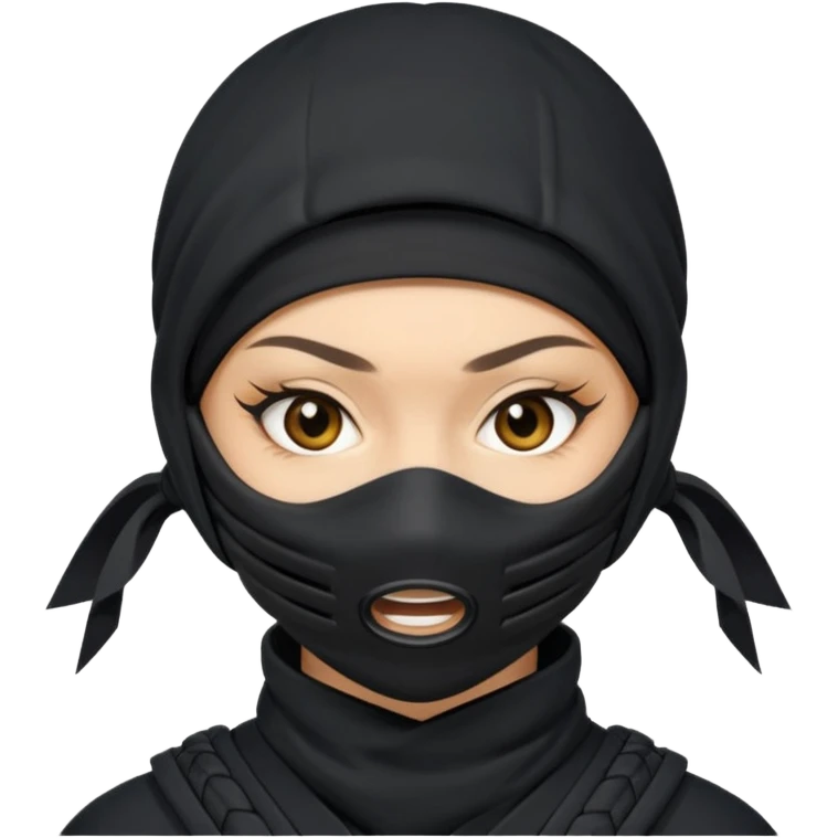 Female Ninja with mask covering mouth emoji