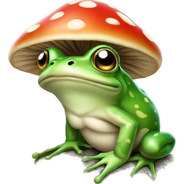 Frog on a mushroom  emoji