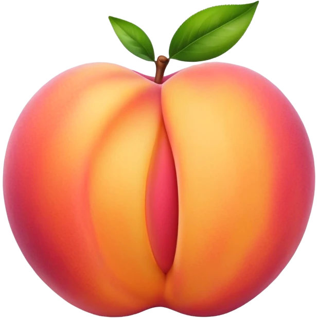 peach fruit with exaggerated curves, playful and juicy emoji