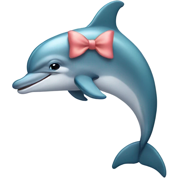 Dolphin with a bow emoji