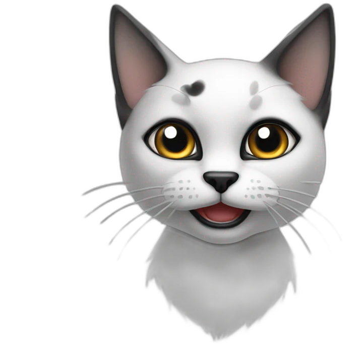White tomcat with black stains emoji