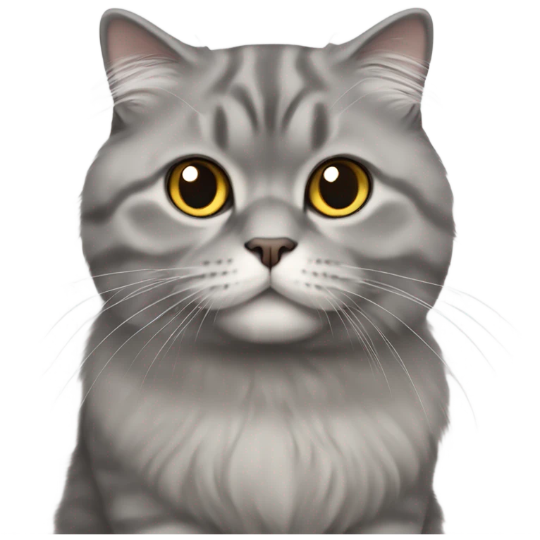 gray scottish fold long-hair cat emoji