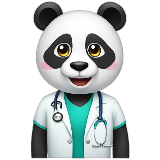panda doctor smile emoji