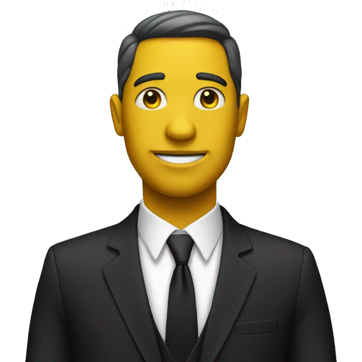 a yellow person wearing formal suits emoji