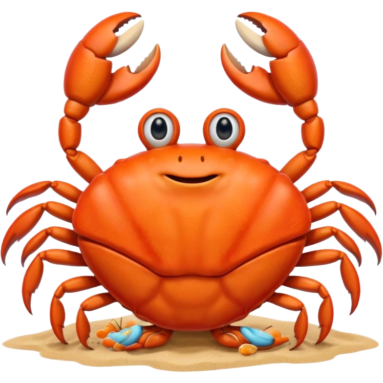 smiling crab shown facing the camera emoji